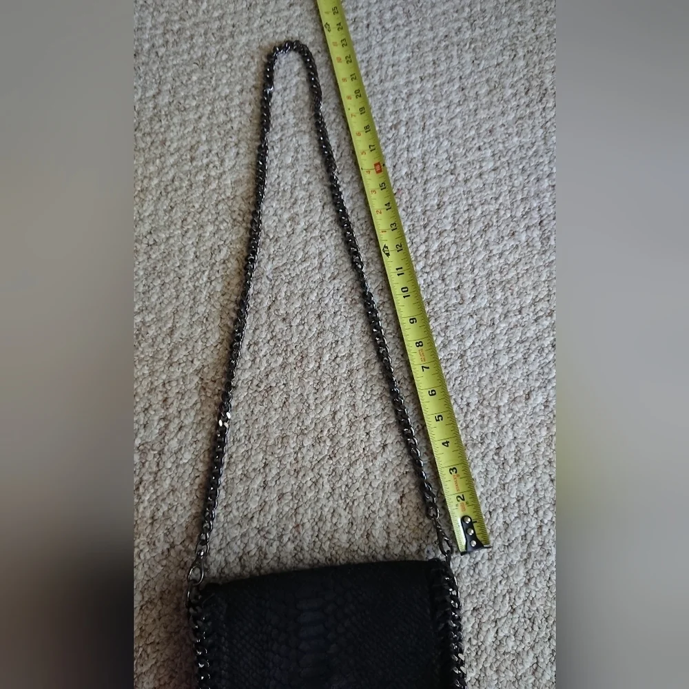 Borse In Pelle Italy Genuine black Leather Reptilian print/textured bag